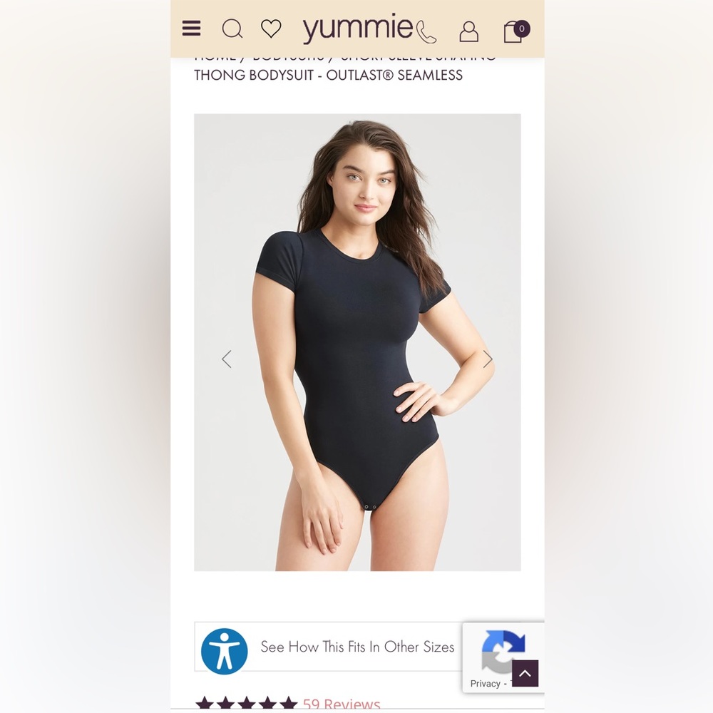 Yummie short sleeve shaping thong bodysuit